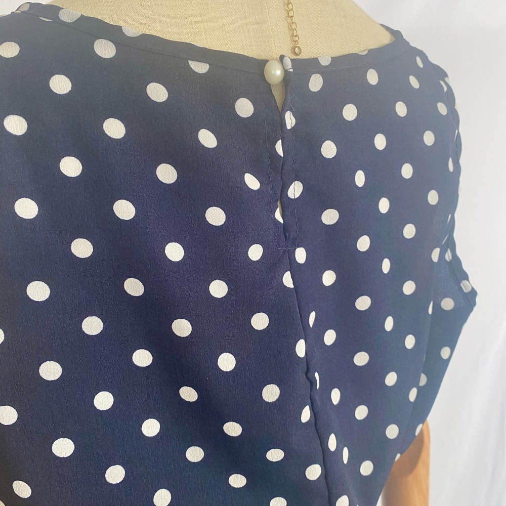VINTAGE 1980'S ‘PRETTY WOMAN’ SLEEVELESS HIGH NECK POLKA DOT MAXI DRESS - Picture 6 of 6